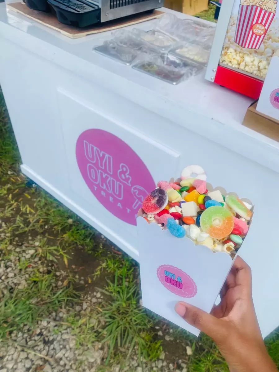 Popcorn loaded with colourful sweets